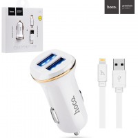 Автомобильное зарядное устройство Hoco Z1 2USB 2.1A Lightning white