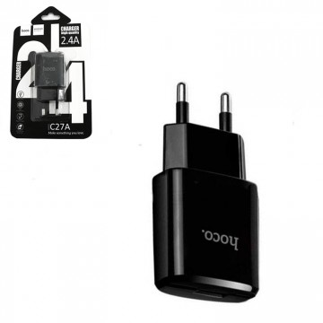 Сетевое зарядное устройство Hoco С27A 1USB 2.4A black в Одессе