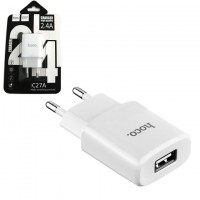 Сетевое зарядное устройство Hoco С27A 1USB 2.4A white