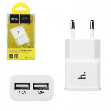 Сетевое зарядное устройство Hoco UH202 Smart 2USB 2.1A white в Одессе