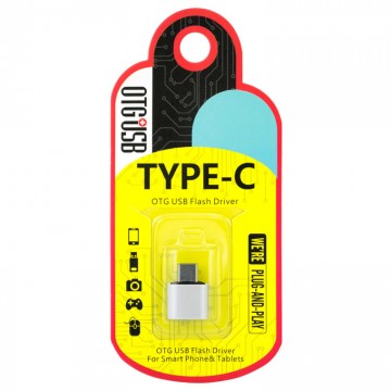Переходник Plastic Short USB OTG - Type-C белый в Одессе