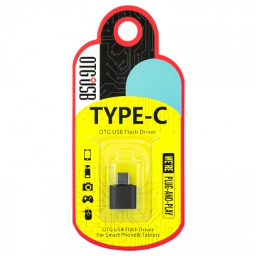 Переходник Plastic Short USB OTG - Type-C черный в Одессе