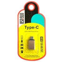 Переходник Metal Квадрат USB OTG - Type-C RT-OT06 золотистый