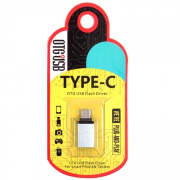 Переходник Metal Квадрат USB OTG - Type-C RT-OT06 серебристый в Одессе