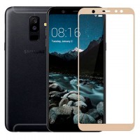 Защитное стекло 5D Samsung A6 Plus 2018 A605 gold тех.пакет