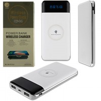 Power Bank Qi-04 15000 mAh c беспроводной зарядкой белый