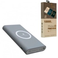 Power Bank Qi-3 10000 mAh c беспроводной зарядкой серый