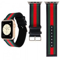 Ремешок Apple Watch Gucci Design 38mm черно-красный