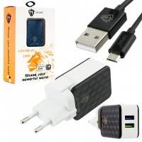 Сетевое зарядное устройство Lenyes LCH108-2U 2USB 2.1A micro-USB black