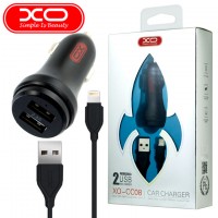 Автомобильное зарядное устройство XO CC08 2USB 2.4A Lightning black