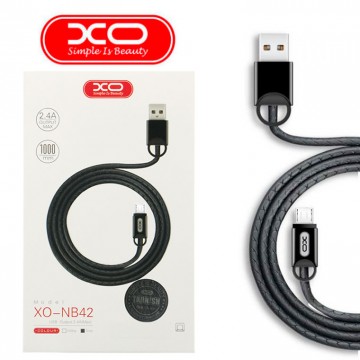 USB кабель XO NB42 micro USB 1m серый в Одессе