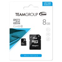 Карта памяти micro SD Team 8Gb class 10 + SD adapter