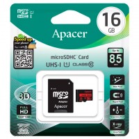 Карта памяти micro SD Apacer 16Gb class 10 + SD adapter