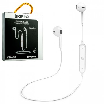 Bluetooth наушники с микрофоном BIGPRO CD-03 белые в Одессе