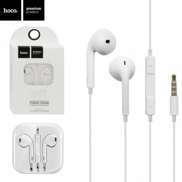 Наушники с микрофоном Hoco M1 Original series Earphone for Apple белые в Одессе