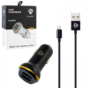 Автомобильное зарядное устройство Lenyes CA820 2USB 2.1A micro-USB black в Одессе