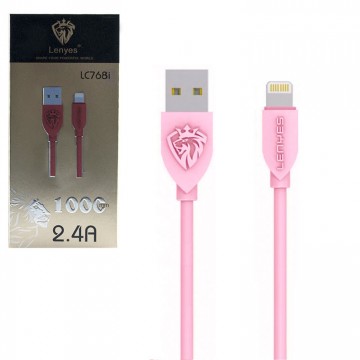 USB кабель Lenyes LC768i Lightning 1m розовый в Одессе