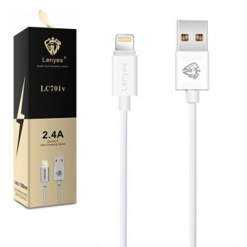 USB кабель Lenyes LC701i Lightning 1m белый в Одессе
