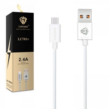 USB кабель Lenyes LC701 Type-C 1m белый в Одессе