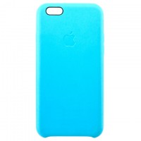 Чехол силиконовый Leather Apple iPhone 6 голубой
