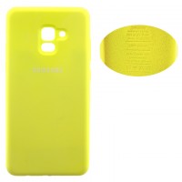 Чехол Silicone Cover Full Samsung A8 Plus 2018 A730 желтый