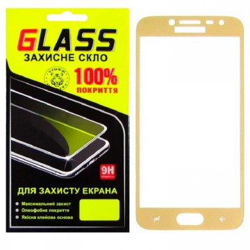 Защитное стекло Full Screen Samsung J2 2018 J250, J2 Pro 2018 gold Glass в Одессе