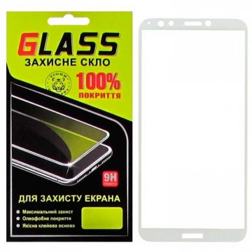 Защитное стекло Full Screen Huawei Enjoy 8, Honor 7C Pro, Nova 2 Lite, Y7 2018, Y7 Prime 2018 white Glass в Одессе