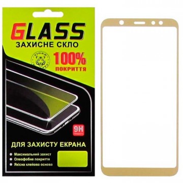 Защитное стекло Full Screen Samsung A6 Plus 2018 A605 gold Glass в Одессе