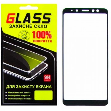 Защитное стекло Full Screen Samsung A8 Plus 2018 A730 black Glass в Одессе