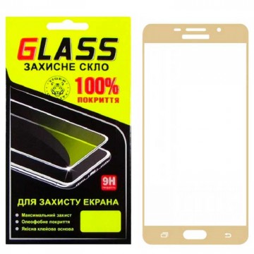 Защитное стекло Full Screen Samsung A7 2016 A710 gold Glass в Одессе