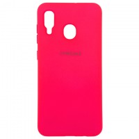 Чехол Silicone Case Full Samsung A40 2019 A405 малиновый