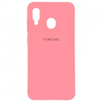 Чехол Silicone Case Full Samsung A20 2019 A205, A30 2019 A305 розовый