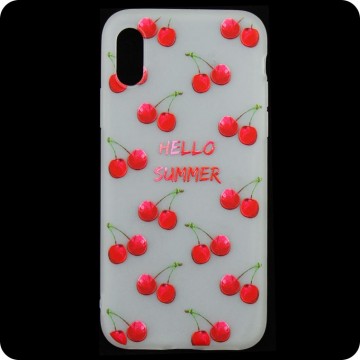 Чехол силиконовый Summer Apple iPhone X, XS Small Cherry в Одессе