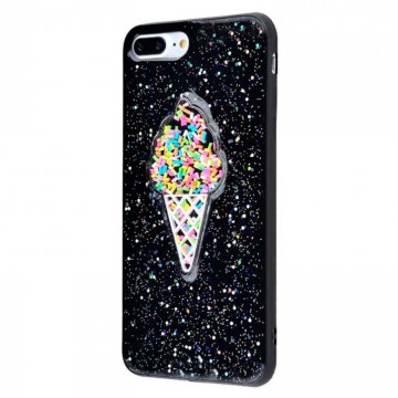 Чехол силиконовый Ice cream Apple iPhone 7 Plus, 8 Plus черный в Одессе