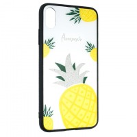 Чехол накладка Glass Case Apple iPhone X, XS Pineapple