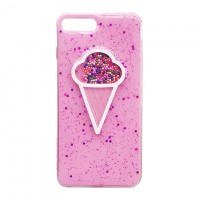 Чехол силиконовый Ice cream Apple iPhone 7 Plus, 8 Plus розовый