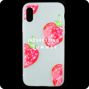 Чехол силиконовый Summer Apple iPhone X, XS Strawberry в Одессе