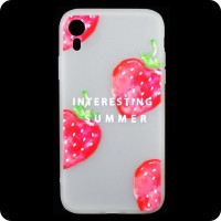 Чехол силиконовый Summer Apple iPhone XR Strawberry