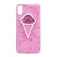 Чехол силиконовый Ice cream Apple iPhone X, XS розовый