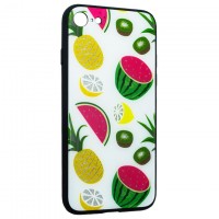 Чехол накладка Glass Case Apple iPhone 7, 8, SE 2020 Fruits