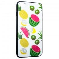 Чехол накладка Glass Case Apple iPhone 7 Plus, 8 Plus Fruits