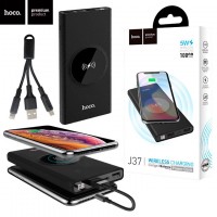 Power Bank Hoco J37 Wisdom Wireless 10000 mAh Original черный