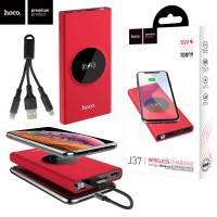 Power Bank Hoco J37 Wisdom Wireless 10000 mAh Original красный