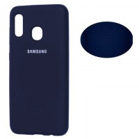 Чехол Silicone Cover Full Samsung A20 2019 A205, A30 2019 A305 синий