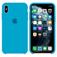 Чехол Silicone Case Original iPhone XS Max №24 (Azure blue) (N24)