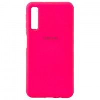 Чехол Silicone Case Full Samsung A7 2018 A750 малиновый