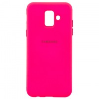 Чехол Silicone Case Full Samsung A6 2018 A600 малиновый