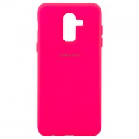 Чехол Silicone Case Full Samsung J8 2018 J810 малиновый