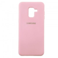 Чехол Silicone Case Full Samsung A8 2018 A530 розовый