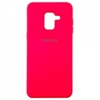 Чехол Silicone Case Full Samsung A8 Plus 2018 A730 малиновый